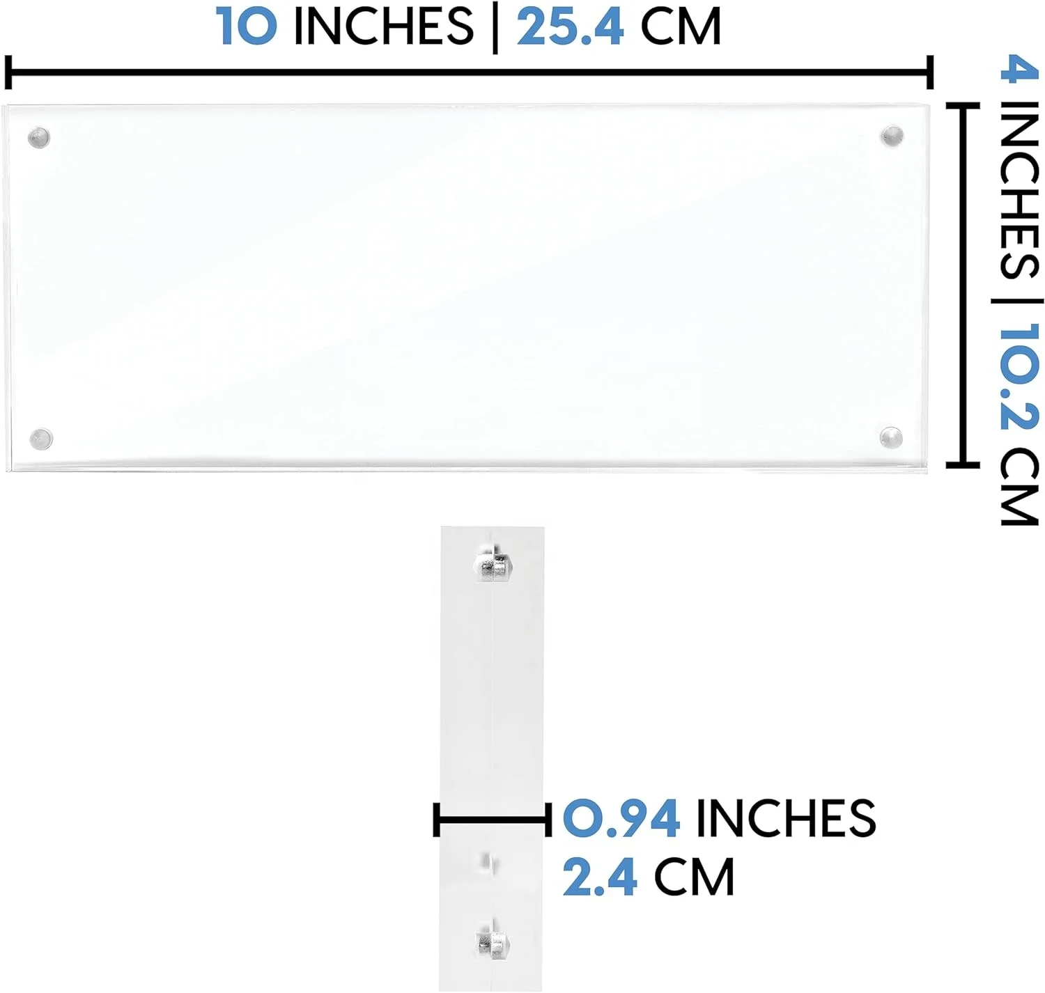 4x10 Acrylic Frame - Frameless Panoramic Photo & License Display - Sleek, Modern Design Acrylic Picture Frame