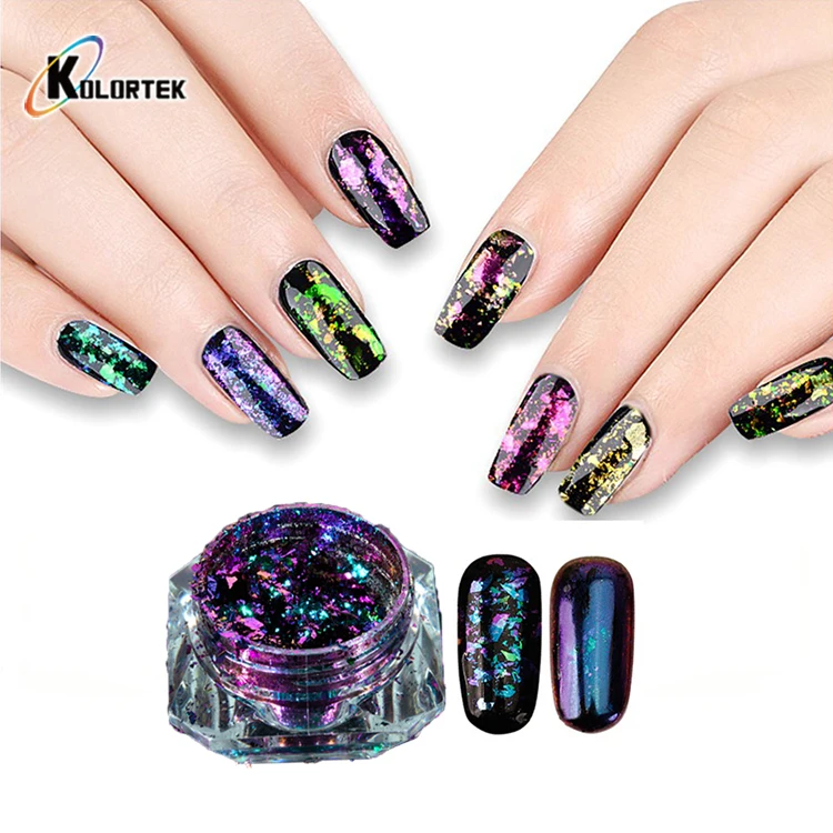 Cosmetic chameleon flakes color shifting effect nail chrome flakes,Chameleon holographic flakes