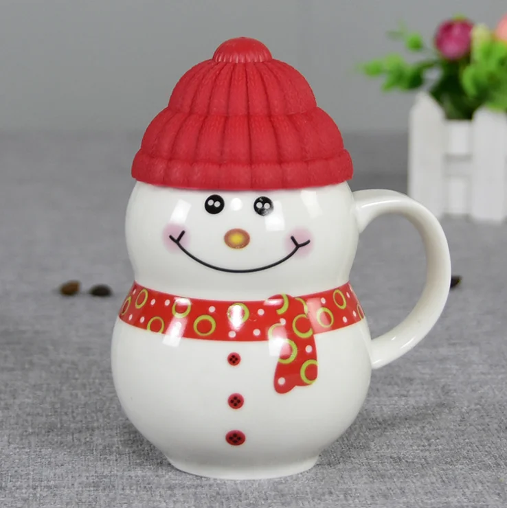 2019 Super September new product Christmas gift ceramic cartoon water cup snowman gift cup