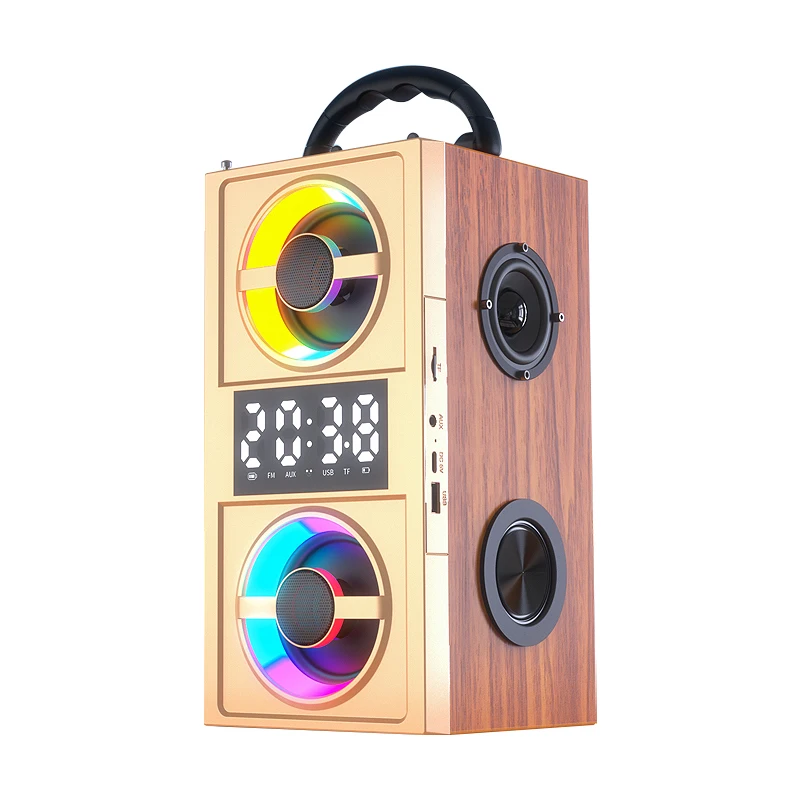 New Innovation Portable Wooden Home Theater Audio Wireless BT5.0 Wooden Speaker With Fm Radio