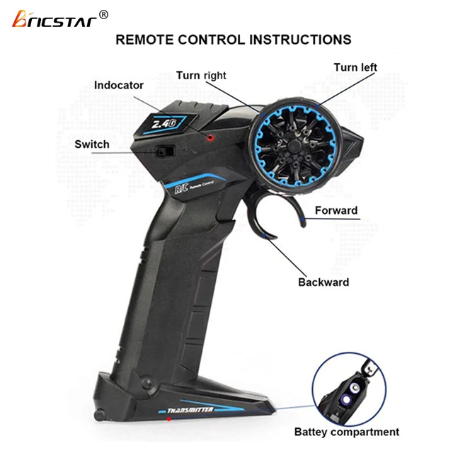 Bricstar  1:10 4WD toy rc motorcycle electric Wireless remote control motorcycle toys for children