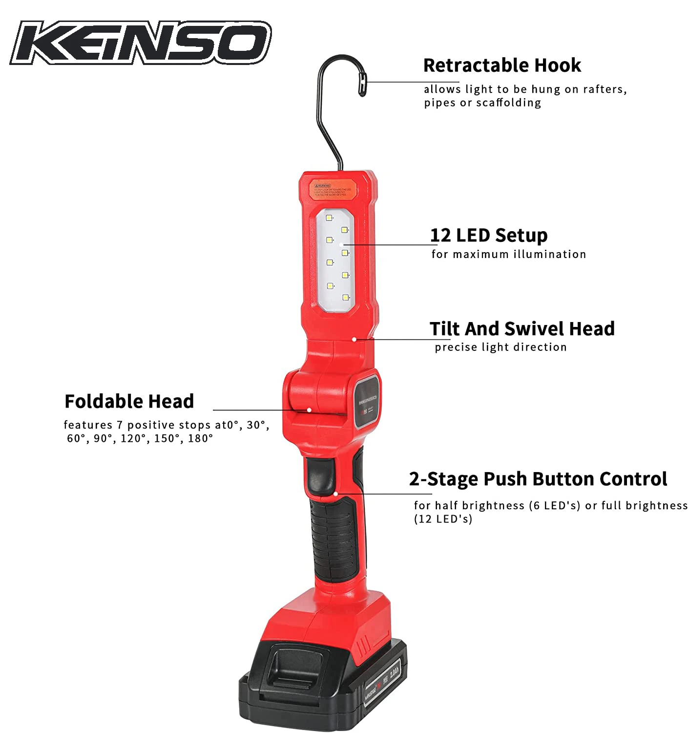 Cordless Tire Inflator& worklight,20V Battery Powered Car Tire Pump with Digital Pressure Gauge