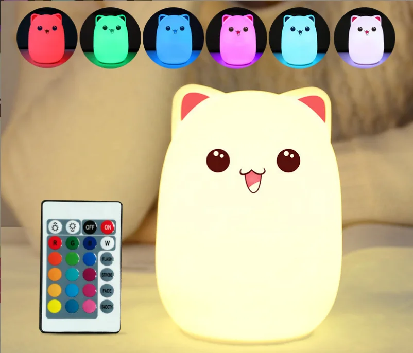Cute Bear Silicone Night Light Bedroom USB Charging Led Patting Light Night Light