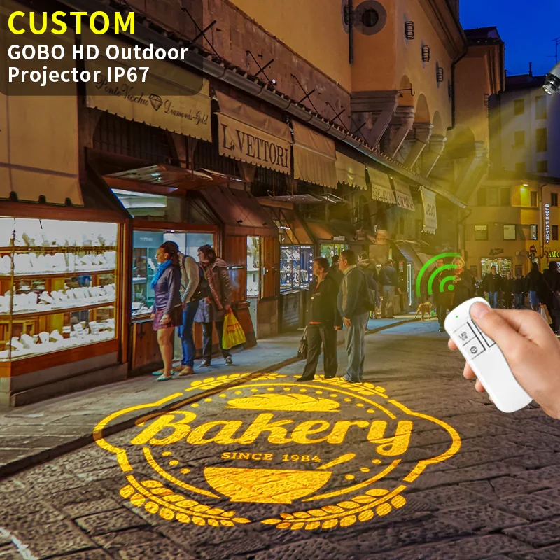 High Definition HD Projection Black 75w Projector Logo LED Advertising Lights Custom Gobo Lights