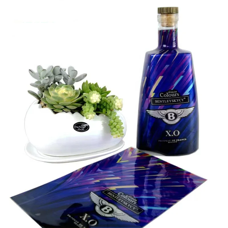 Laser PVC Heat Shrink Sleeve Labels For Cosmetic Beverage Wine Bottles Shrinkable Wrap Labels with Logo Printing