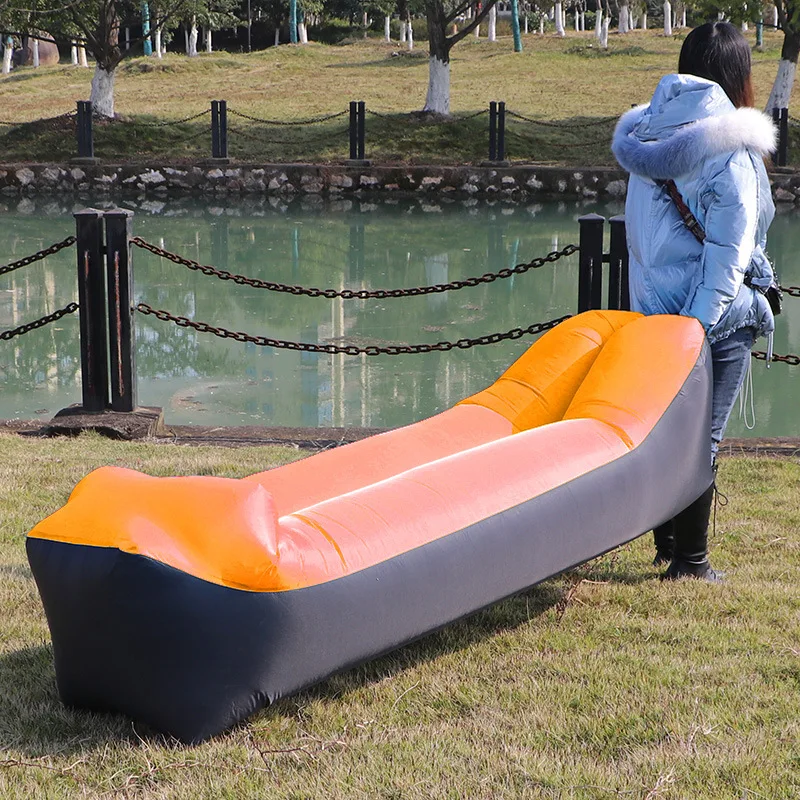Inflatable sofa Single folding lazy sofa outdoor portable travel air sofa bed camping sleeping bag inflatable bed