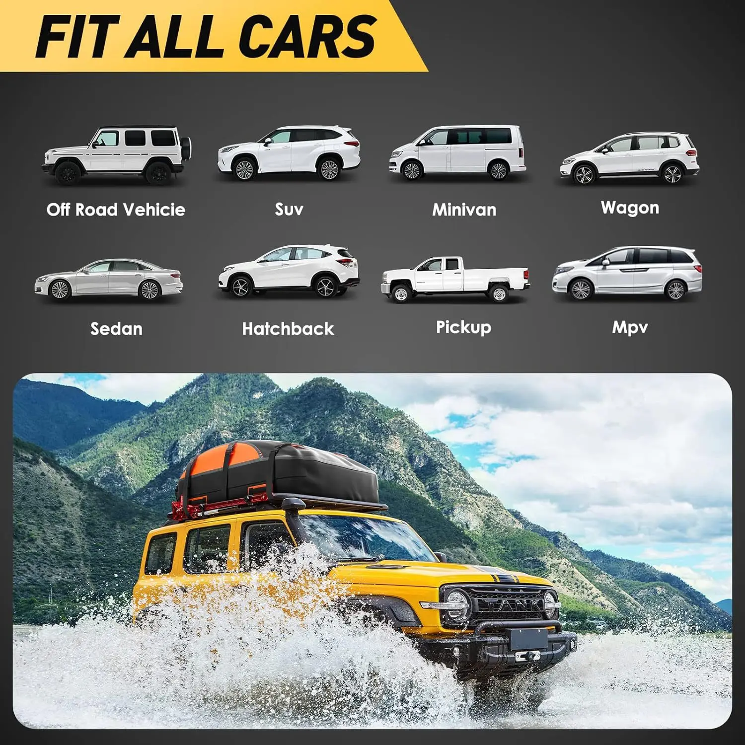 2024 Affordable Price Multifunction Feet Heavy Duty Rooftop Luggage Storage Bag Cargo Carrier Car Roof Storage Cargo Bag