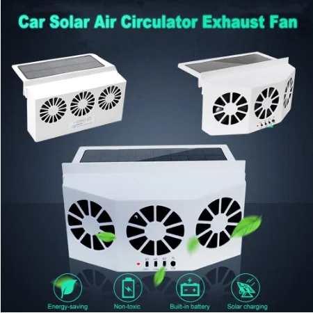 
Solar/USB Dual Charging Vehicle Cooling Tool Car Exhaust Fan Vehicle Air Circulation Smoke Exhaust Fan Car Ventilation Fan 