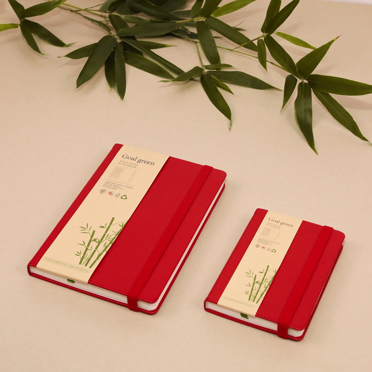 SIDAIXUE Recycled Bamboo PU Leather Hardcover Notebook A5 A6 Size Dots Journal