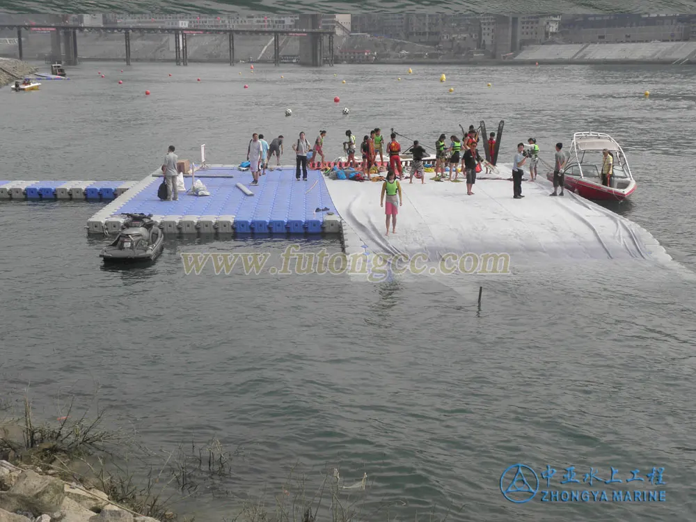 Plastic Floating Jetty modular floating pontoon dock bridge walking platform