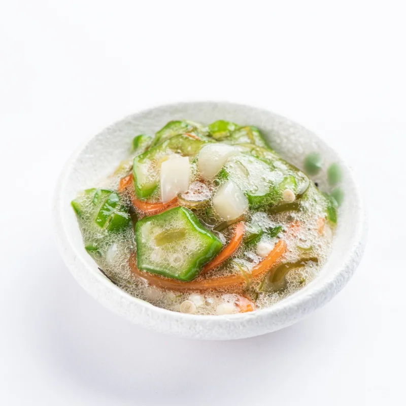 Delicately Prepared Seafood snacks Premade Marinated Okra with Squid Suitable For Upscale Restaurants And Fine Dining Occasions