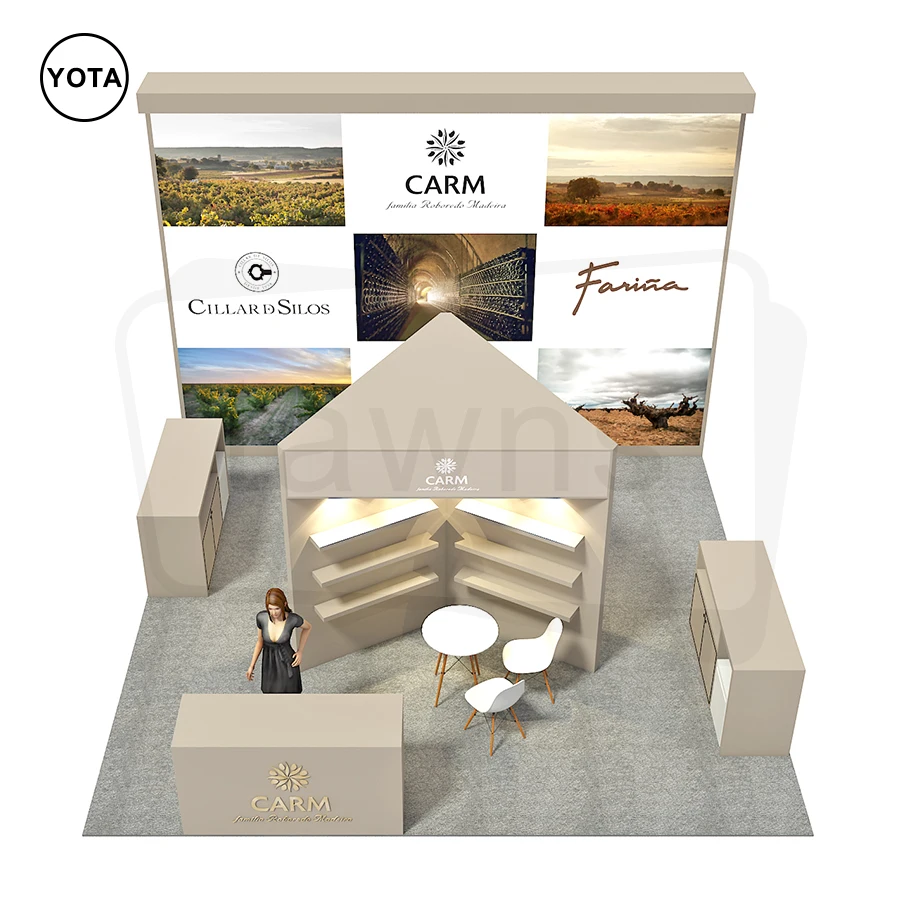 Tawns Tool Free Portable Aluminum Stand Custom Tension Fabric Backdrop Exhibition Booth Trade Show Booth Equipment Display Stand