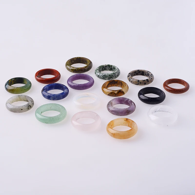 Wholesale Crystal Rings High Quality Natural Crystal Healing Stone Crystal Rings Gifts for Loved Ones