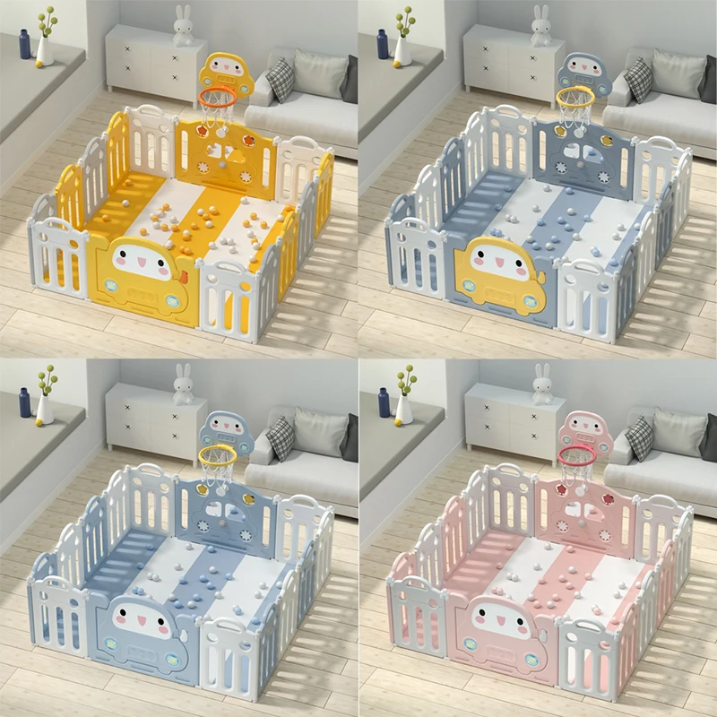 Factory supply Custom play mat in built slide baby playpen with