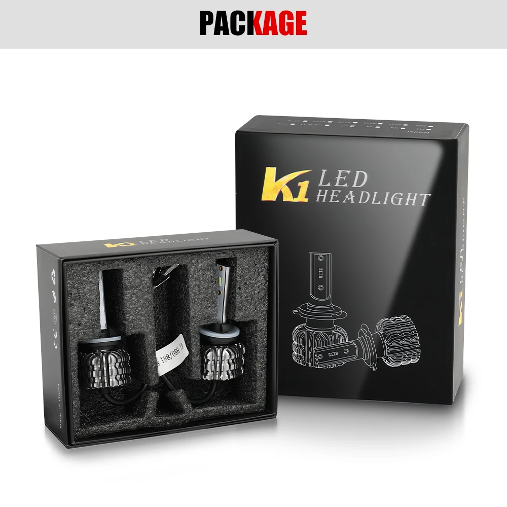 Yellow Green Super Bright Led H4 Tricolor car fog light bulb,12000lm Fanless 9005 Car Fog Lights K1 H4 Car Led HeadLight Bulb