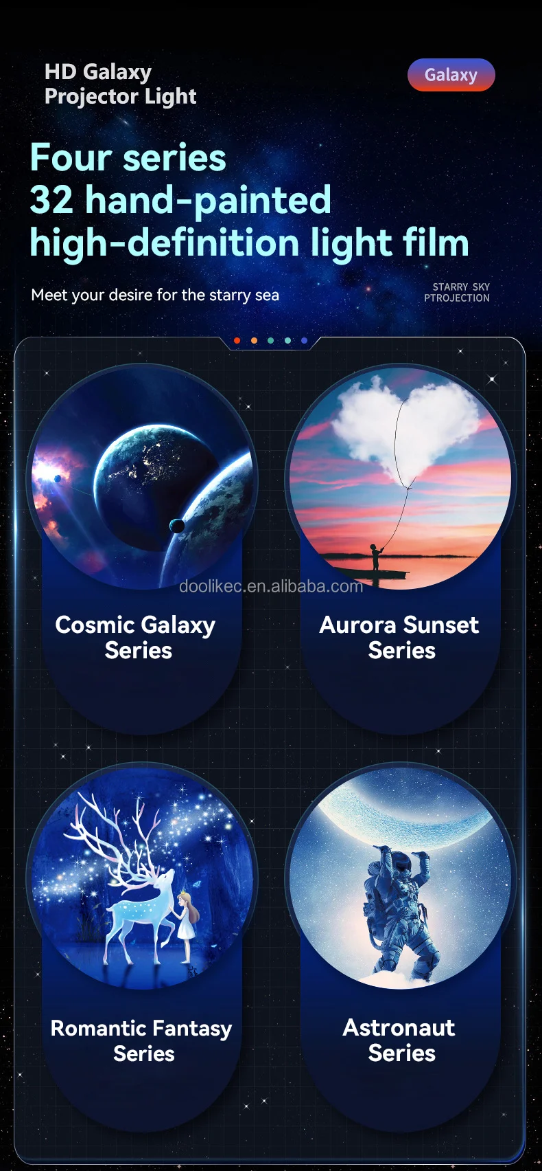 Sky Space Star Projection Baby Star Moon Led Smart Night Light Cloud Galaxy Projector Lamp For Kids