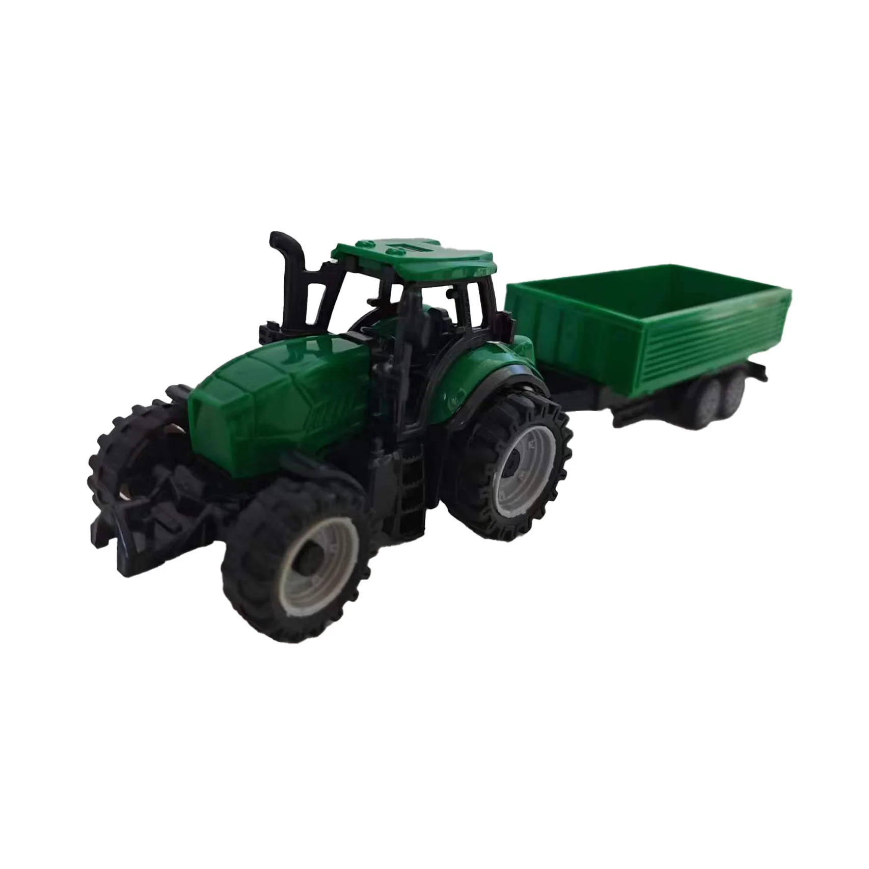 2024 Hot Selling Green Tractor And Trailer Set Vibrant Green Flatbed Trailer Durable Materials Indoor-Outdoor Toy For Kids