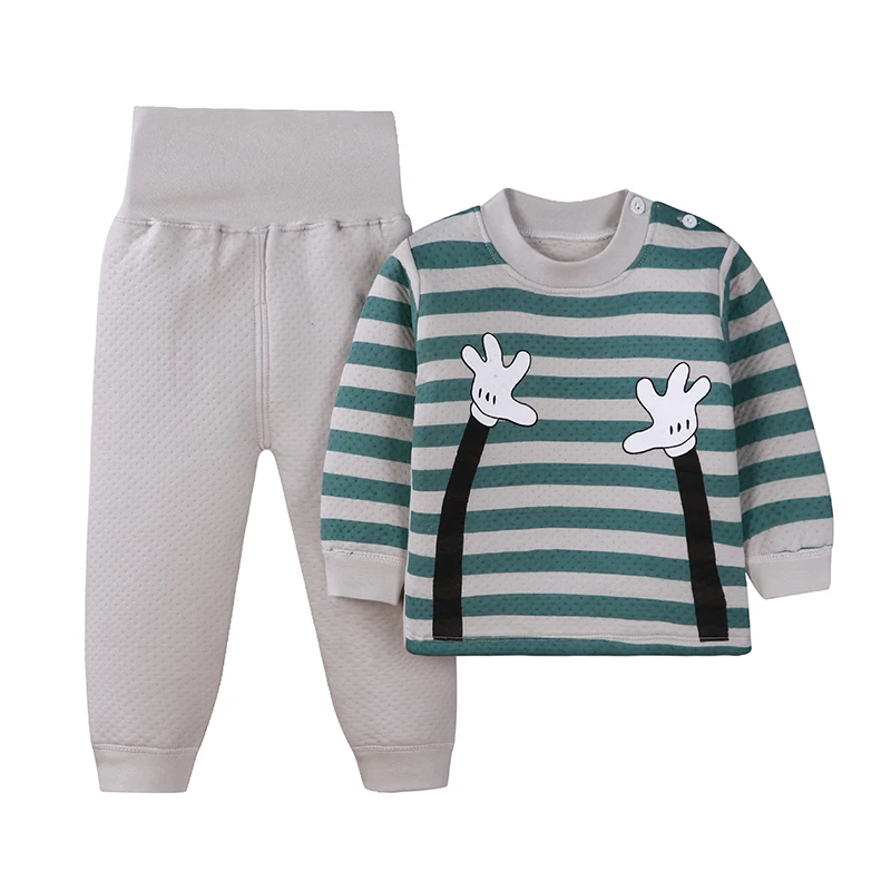 
Newborn clothes kid autumn and winter baby cotton warm clothing underwear two piece 