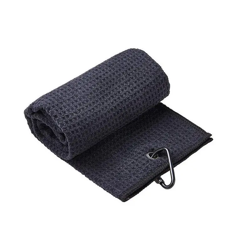 Custom Golf Magnetic Towel Sports Accessories Ball Waffle Microfiber Golf Towel