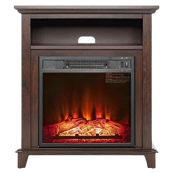 Декоративный Шкаф для хранения камина, 18 дюймов, с имитацией огня, с электрической вставкой, для гостиной