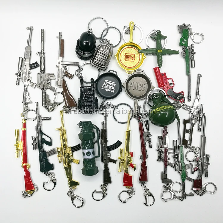 wholesale metal mini Pan helmet kar98k weapon gun keychain