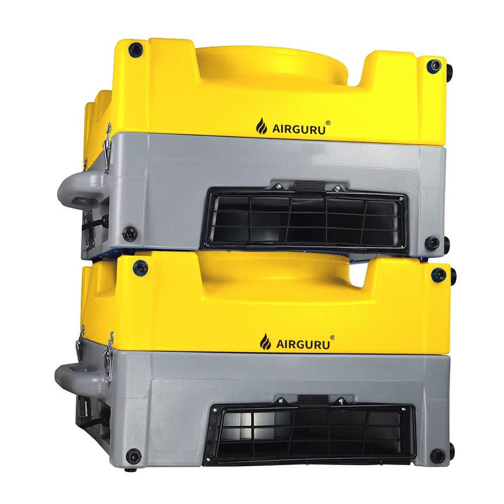Airguru 1/4HP Отрицательный очиститель воздуха с 3-ступенчатым угольным фильтром G4 H13 HEPA промышленная Коммерческая реставрация
