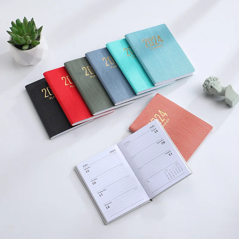 January to December Time Management 7.8X10.6CM A7 Daily Organizer Notebook Soft Cover 2024 Pocket Planner