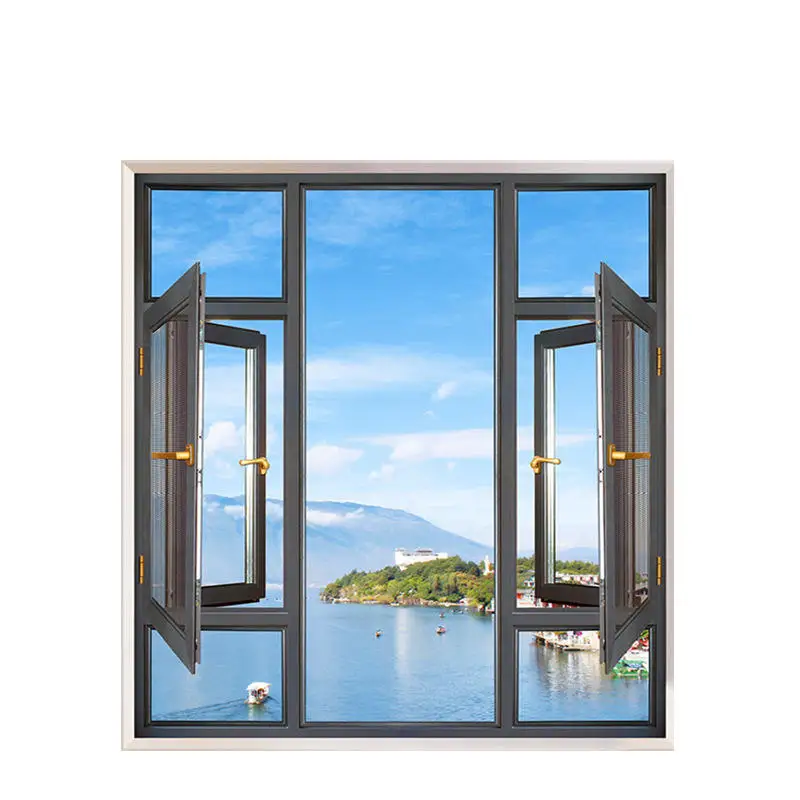 Aluminum Alloy Doors And Windows System Casement Windows French Window Glass Sound Insulation Heat Sealing Balcony Windows