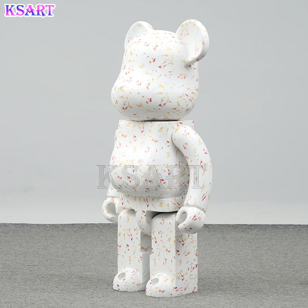 Hot-selling resin cartoon building blocks Bear statue visual goods decorative mold collection gift custom fiberglass sculpture