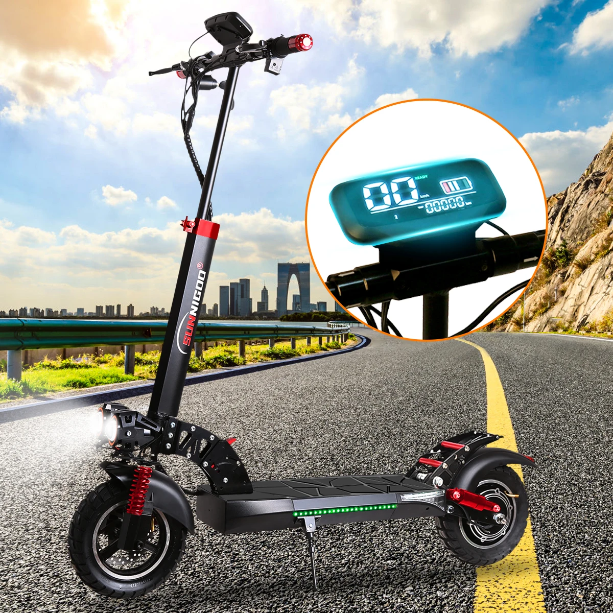 Unisex 800W 18Ah Electric Scooter Fast 50Km/h Urban Two-Wheel Electric Scooter With Power Sensors for Adults