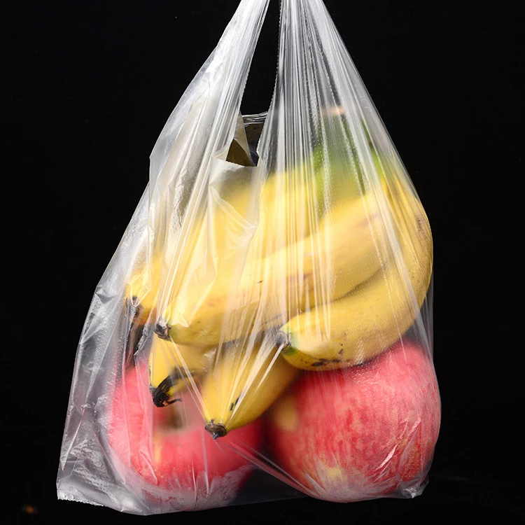 Hot Sale Best Price Transparent Food Grade PE T-shirt Plastic Bag Food Cling Wrap Food Storage Bag T-shirt carryout bags