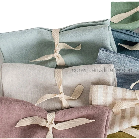 Japanese style 100% linen solid plain napkin high quality soft napkin