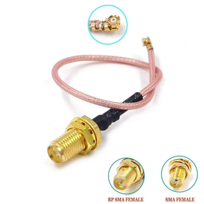 Коннектор RP SMA мама/SMA мама к U.FL IPEX RG178 RF коаксиальный ОТРЕЗОК