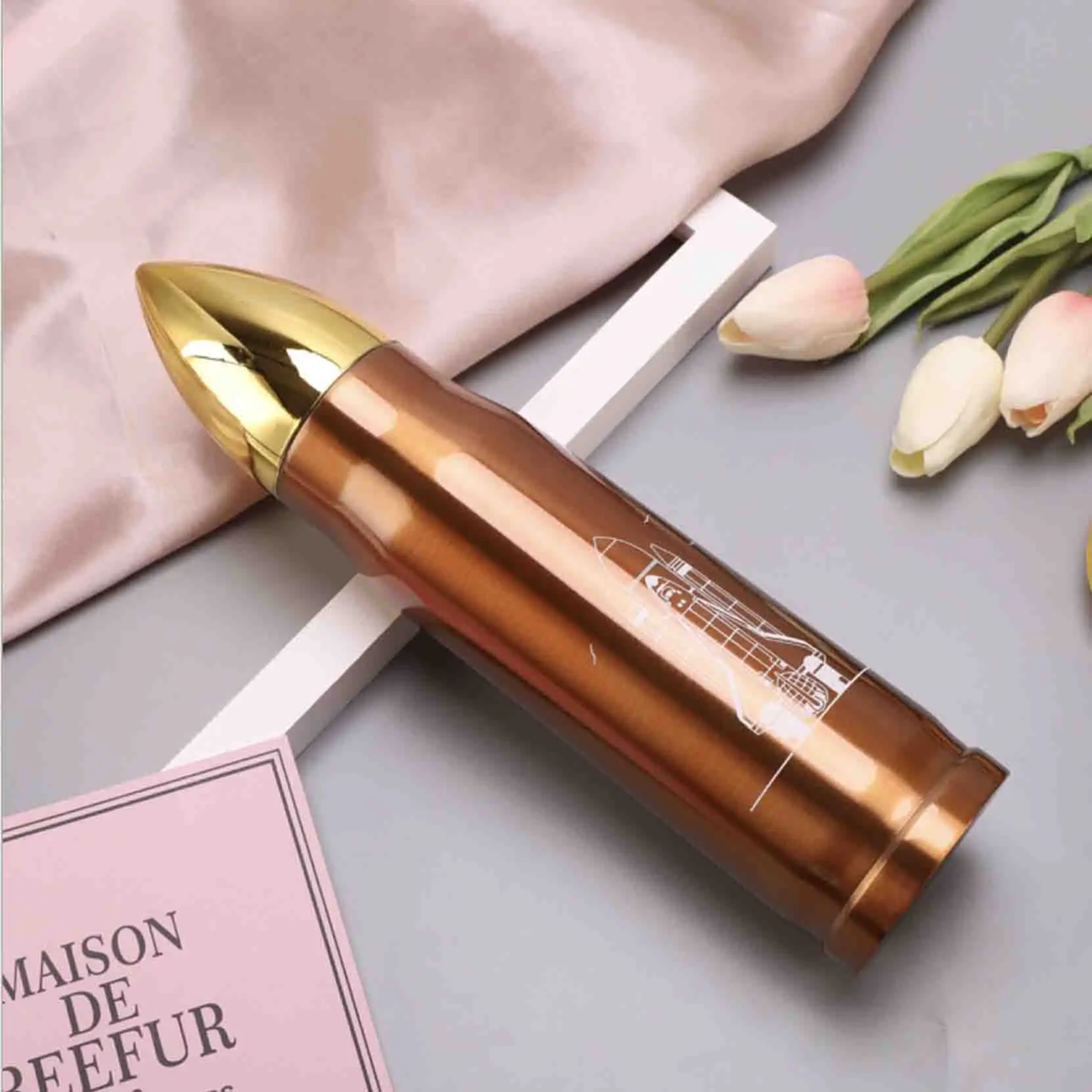 Creative hot sale 500ml rocket flask double wall water bottle stainless steel water bottle rocket