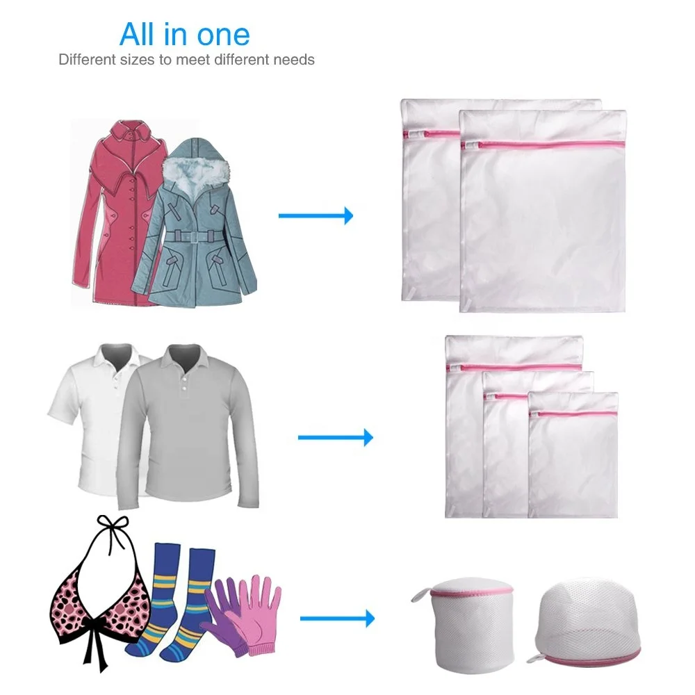 7Pcs Mesh Laundry Bags for Delicate with Premium Zipper Travel Storage Organize Bag Clothing Washing Bags for Laundry