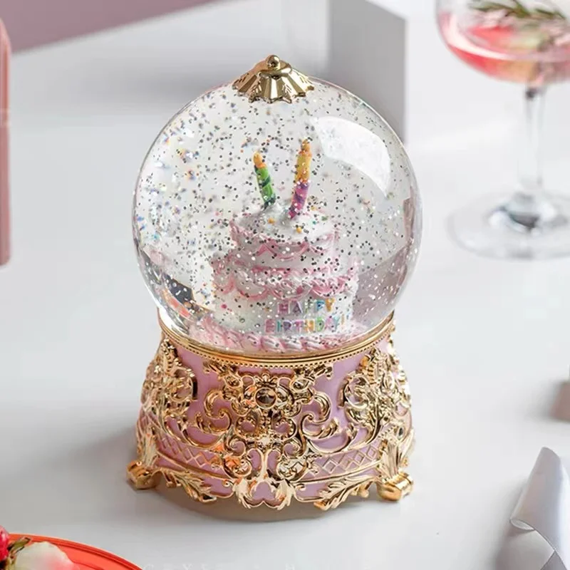 wholesale home decor light Snow GLobe  Light luxury Design custom Snow ball  for home ornaments