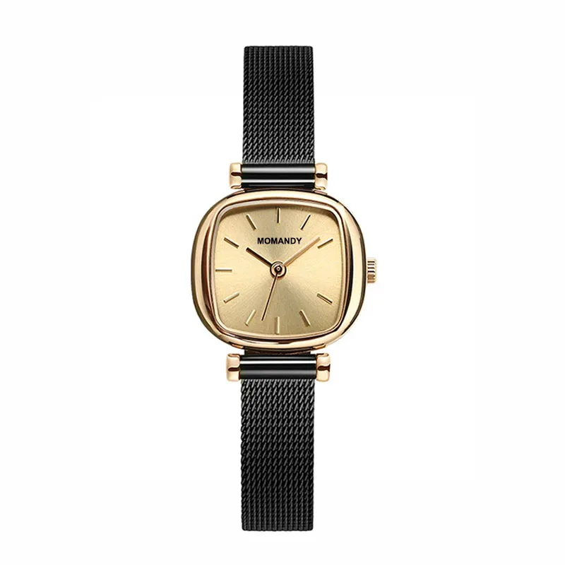 Luxury Ladies Wristwatch Simple Square Gold Dial Quartz Waterproof Fashion Female Bracelet Watch