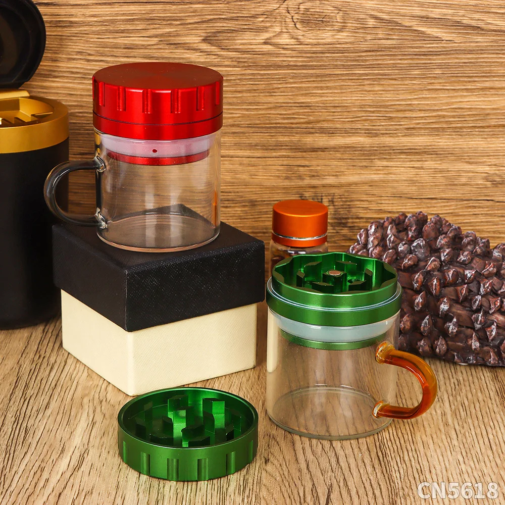 Coffee Cup shape herb grinder 56mm storage tank smoke grinder with hole smoke grinder smoking accessories storage jar tobacco