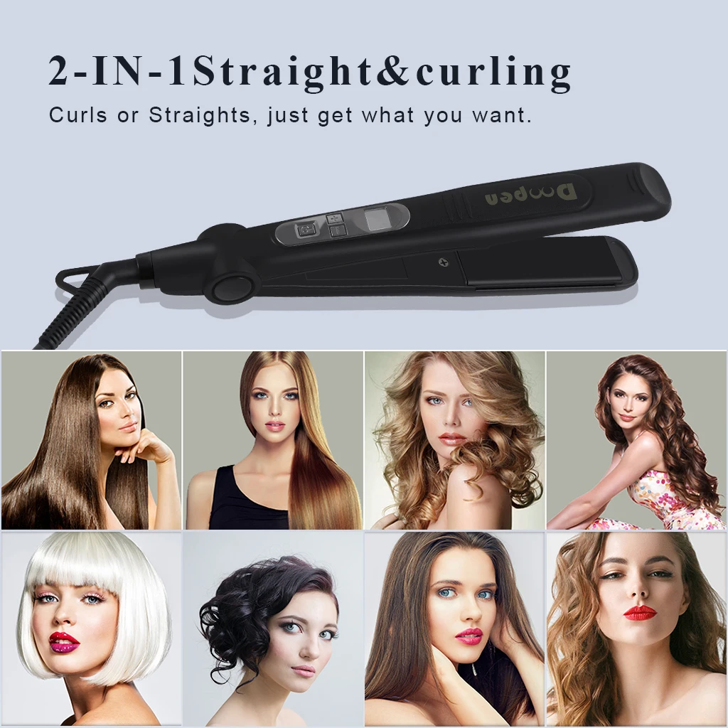 Hot Sell Professional Hair Straightener Titanium Flat Iron Styling Tool Private Label with LCD Display