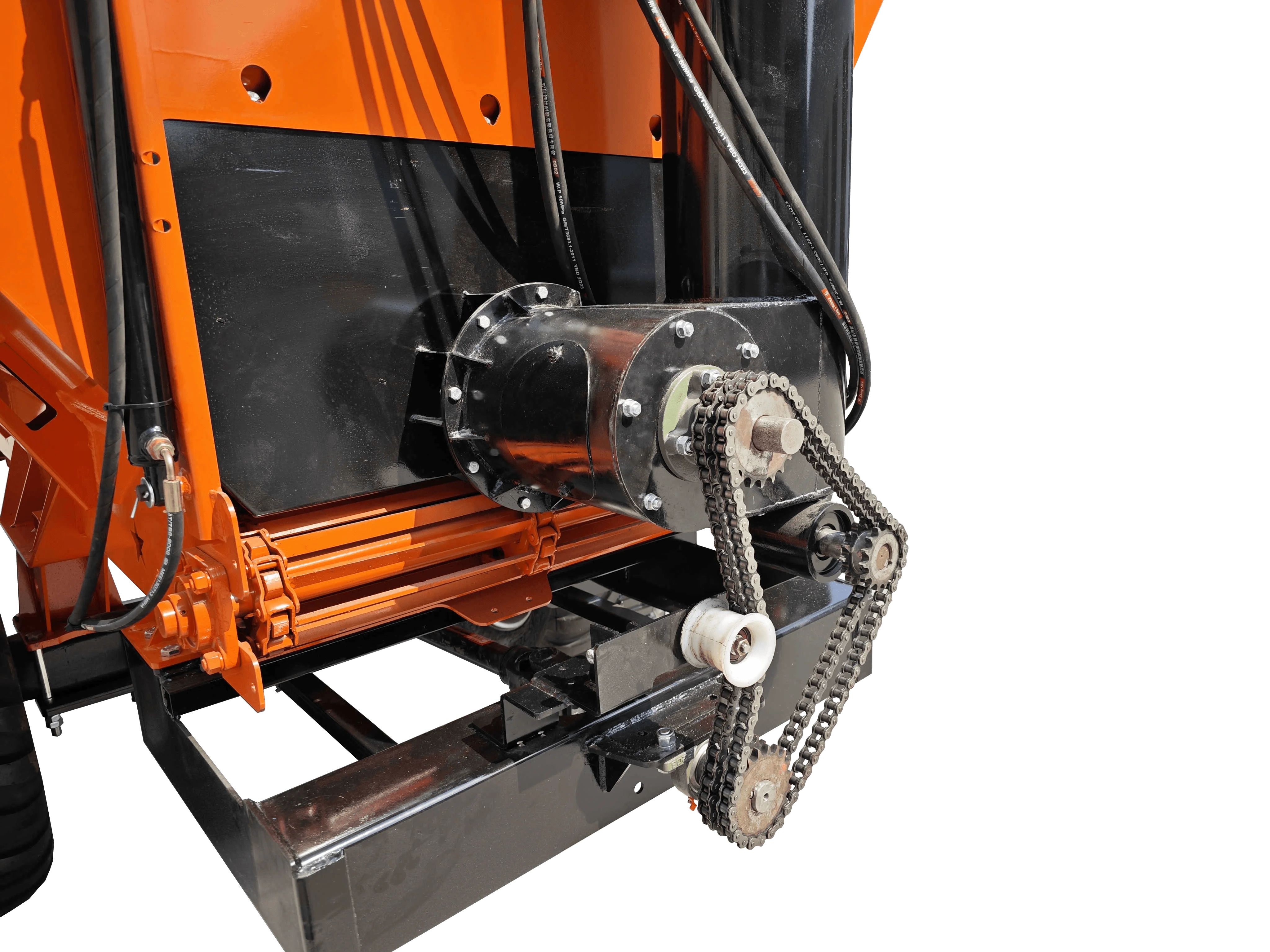 Tractor trailed Grain chaser with rotating auger for grain transporting and unloading