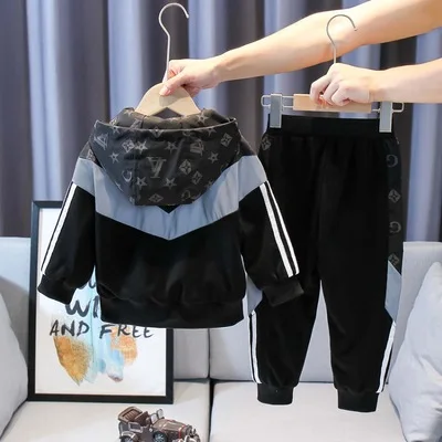 Fall Children Wear Fashion Sports Wear Boys Clothing Sets Hooded Jacket Pants 2Pcs Kids Clothing