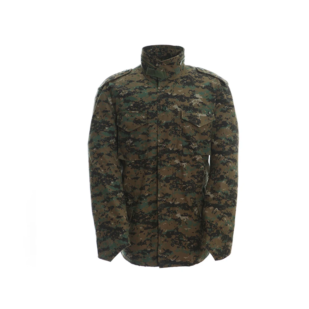 Good Sewing Windproof Waterproof Woodland Camouflage M65 Army Jacket for Training