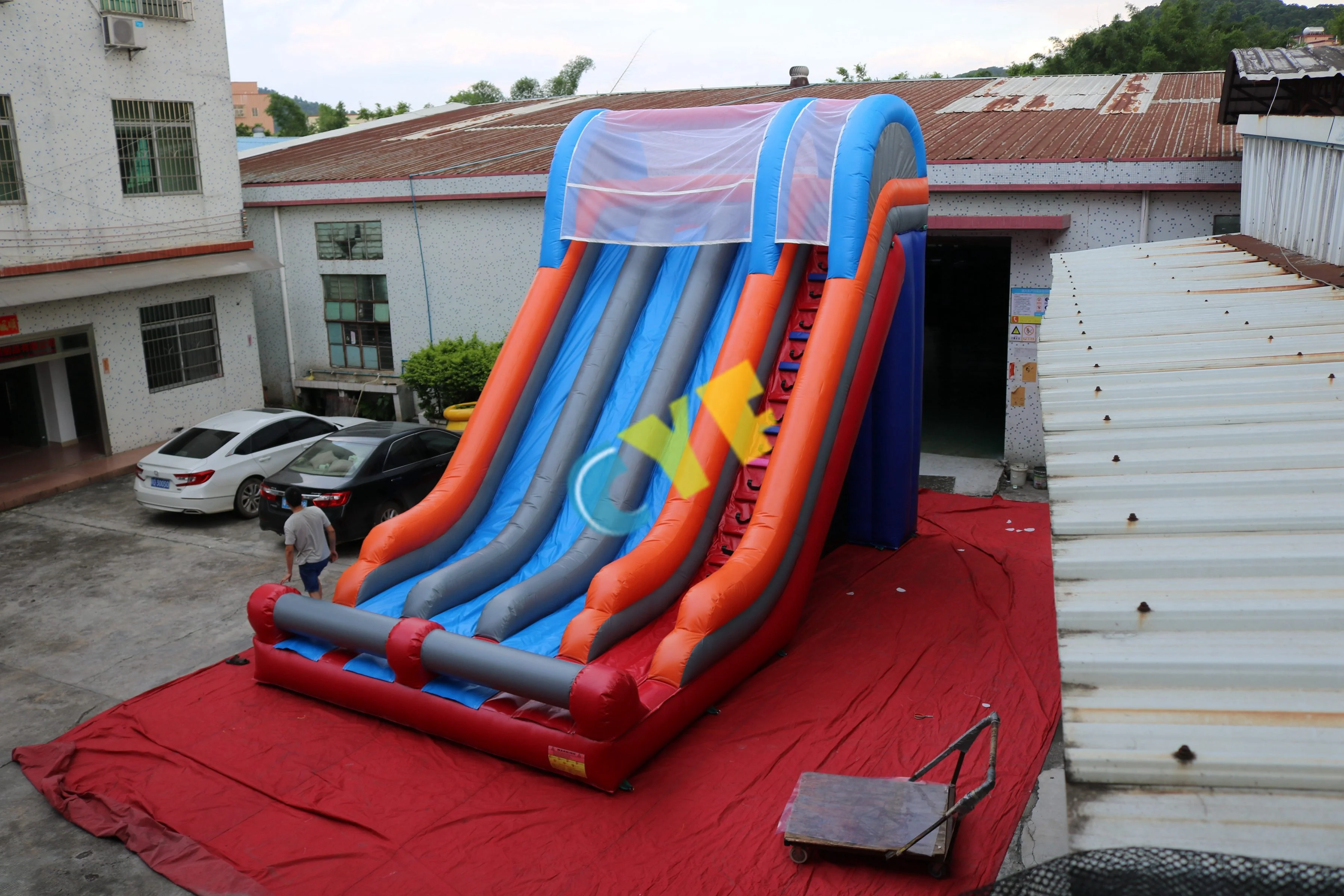 inflatable costume 3 lanes slide Commercial grade slide For Amusement park