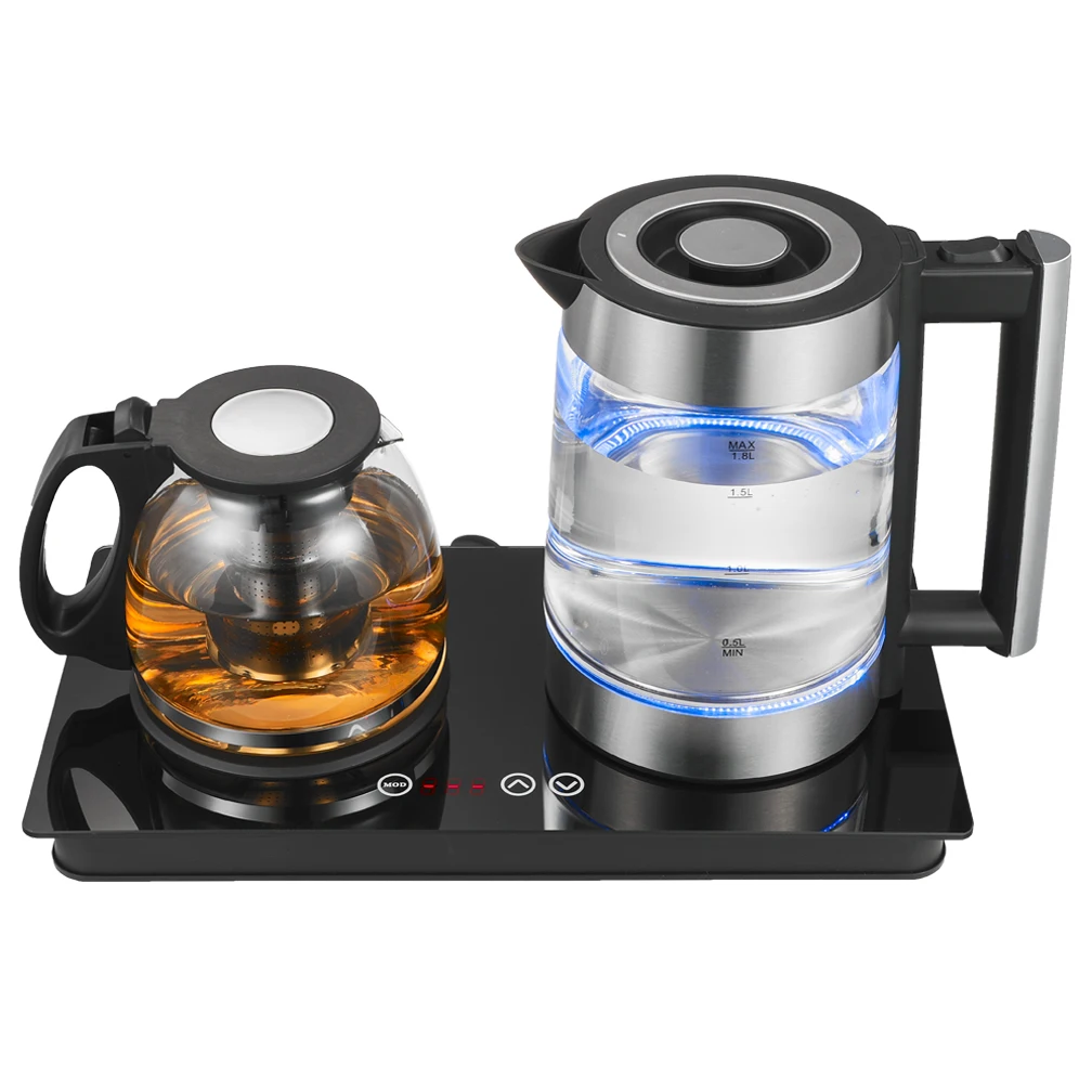 Turkish Tea Maker Customized Double Electric Kettle Glass Teapot Set  Electric Tea Kettle Glass Teapot Combination