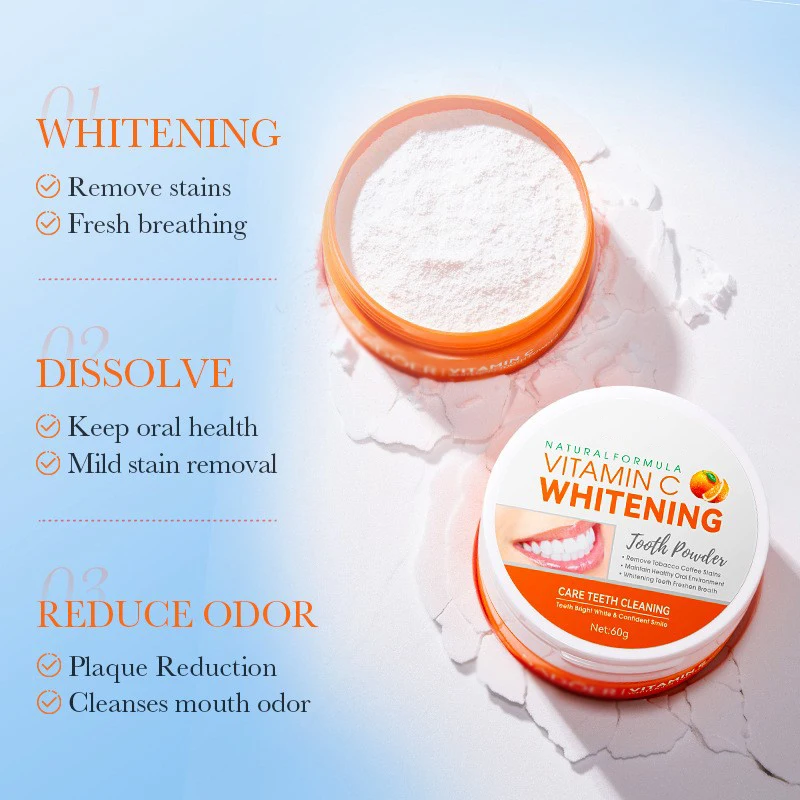 Wholesale Whitening Teeth Oral Care Deep Cleaning Coffee Dental Stain Vitamin C Activated Carbon Mint Teeth Powder