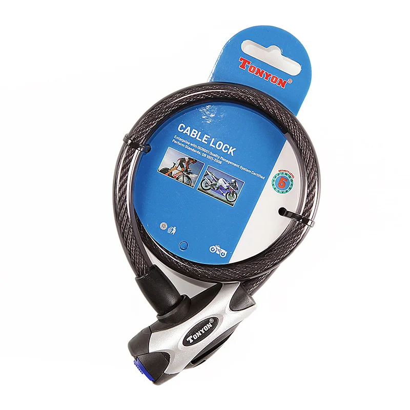 TONYON High security anti theft cable with lock bicycle lock cable cycle lock bicycle