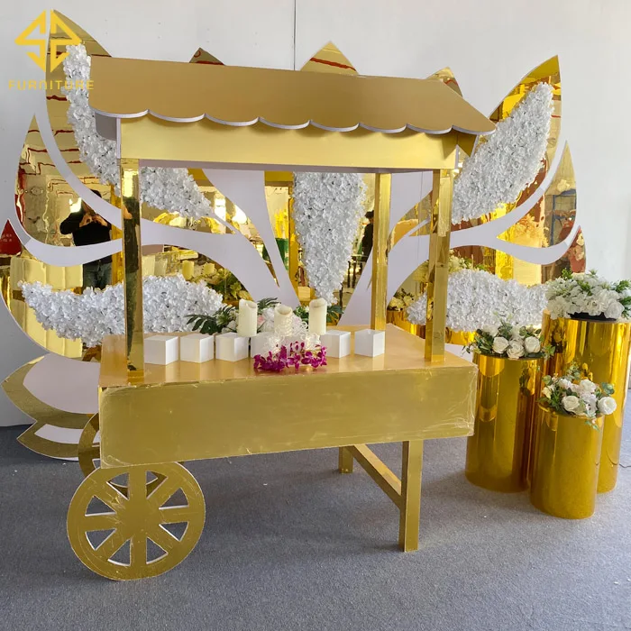 Royal Hot sell PVC decorations  Candy cart  for  party decoration  for wedding events