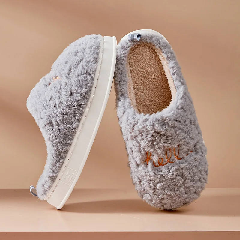 New Arrival Cotton Slippers Home Indoor Casual Shoes Wear-resistant Non-slip Warm Plush Slippers