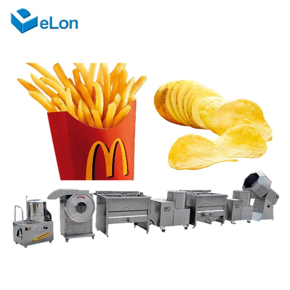 New design Machine To Make Potato Chips Small Scale Potato Chips Making Machine french fries production line