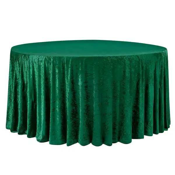 Luxury Polyester Solid Stretch Table Cloth Cover Banquet Party Black Wedding Velvet Round Table cloth
